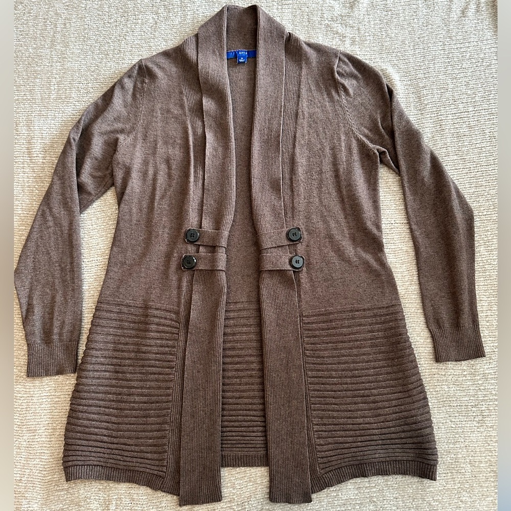 Brown Sweater Cardigan With Button Detailing